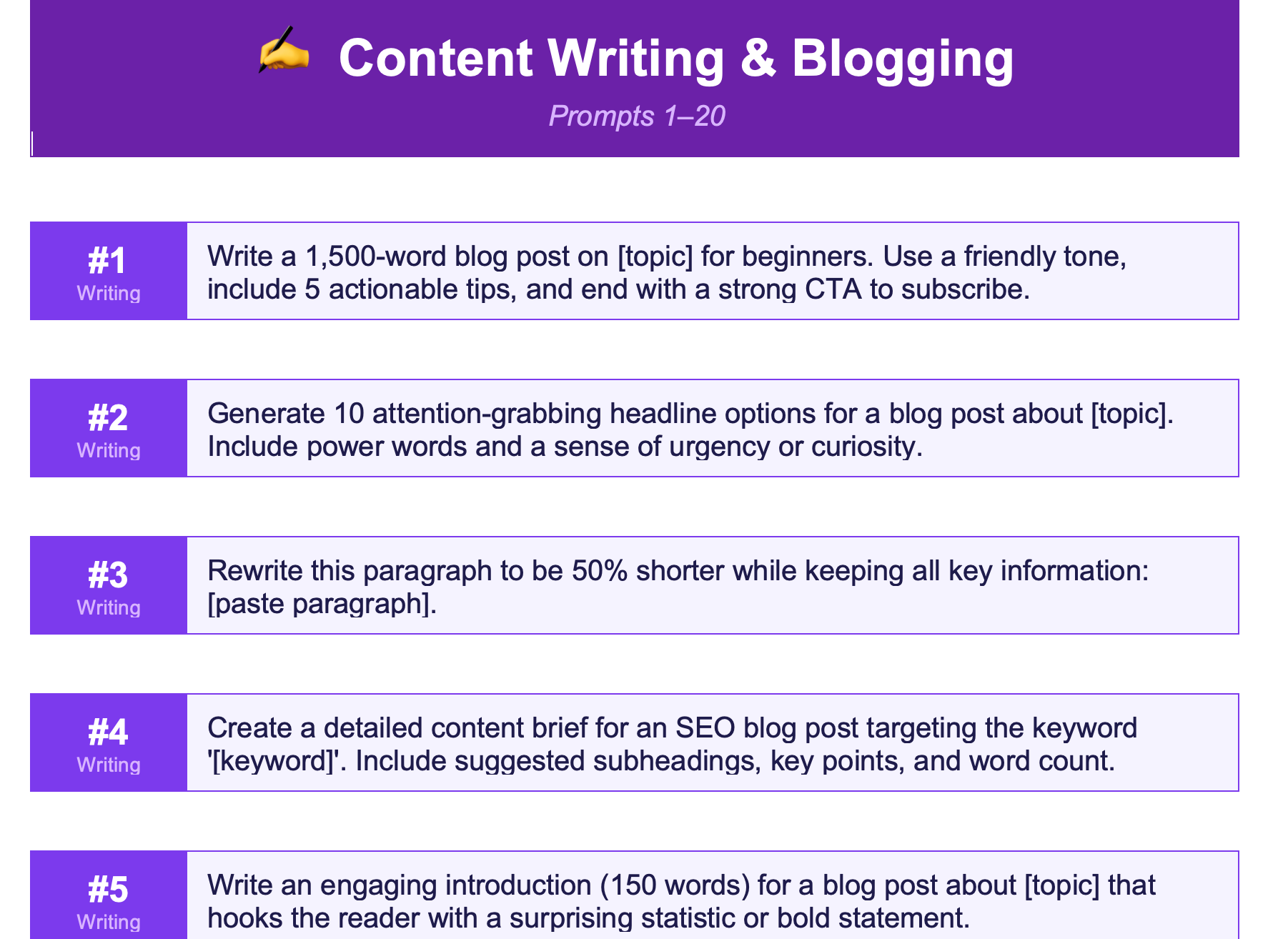 writing prompts

