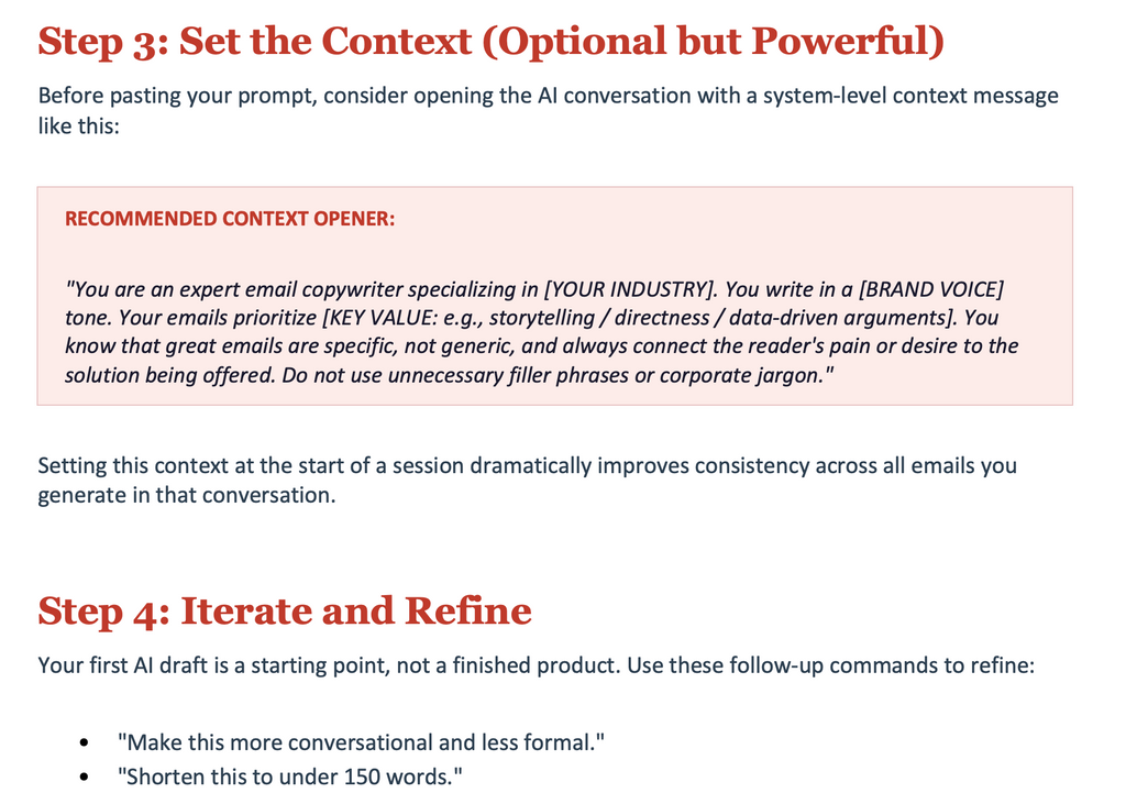 email marketing prompts