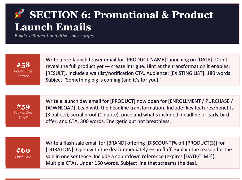 email marketing prompts