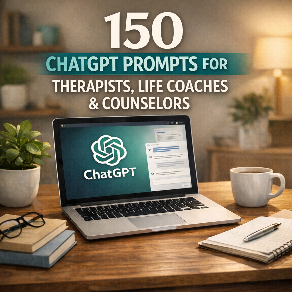 150 ChatGPT Prompts for Therapists, Life Coaches & Counselors