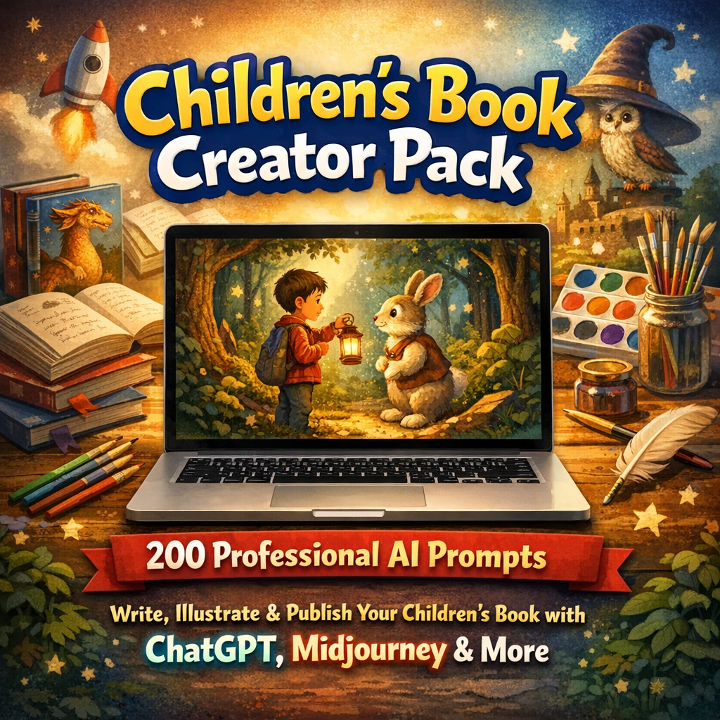 200 Children's Book Prompts for ChatGPT | Write, Illustrate & Publish Kids Books | AI Prompt Pack | KDP Self Publishing