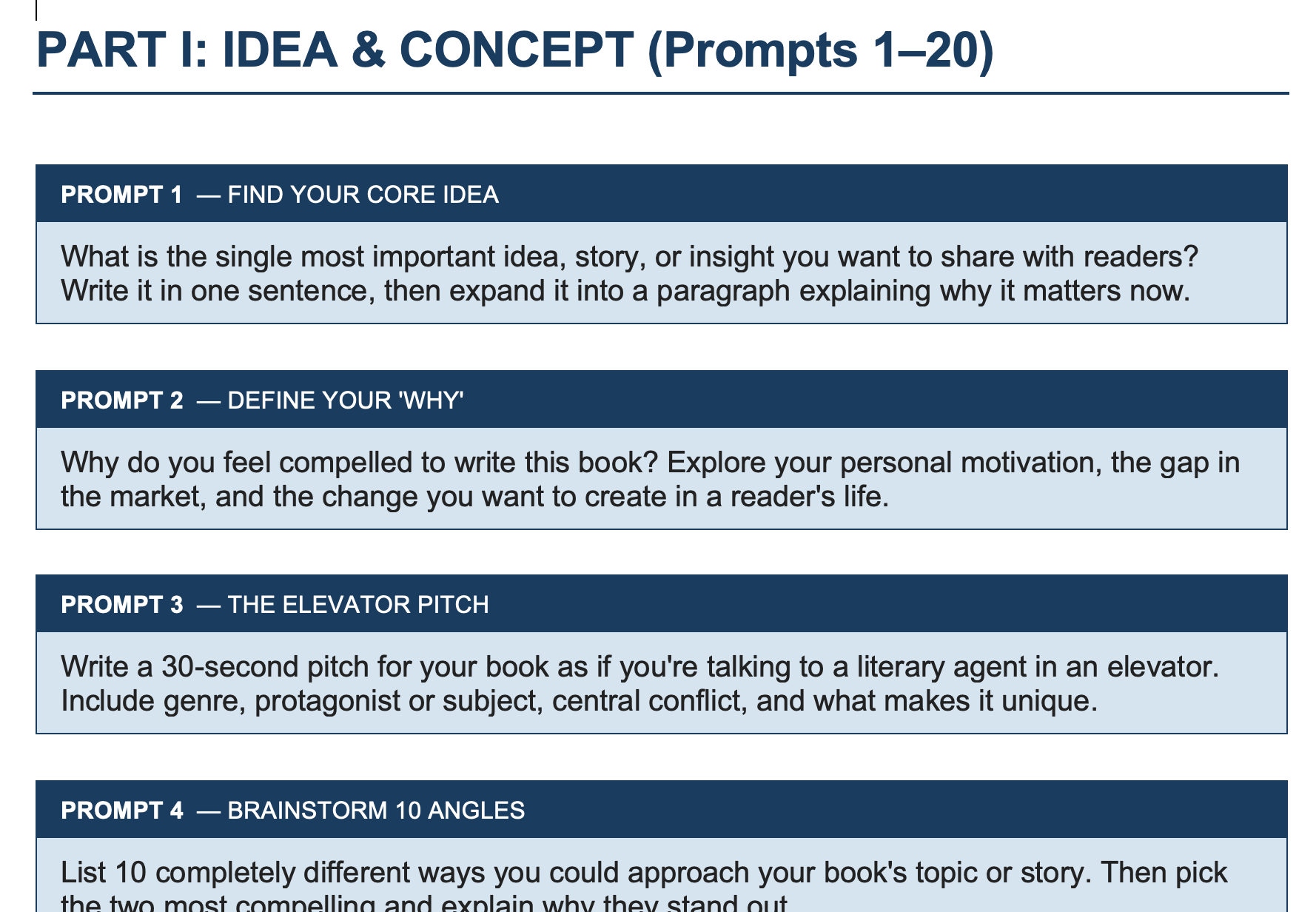 writing prompts for beginners
