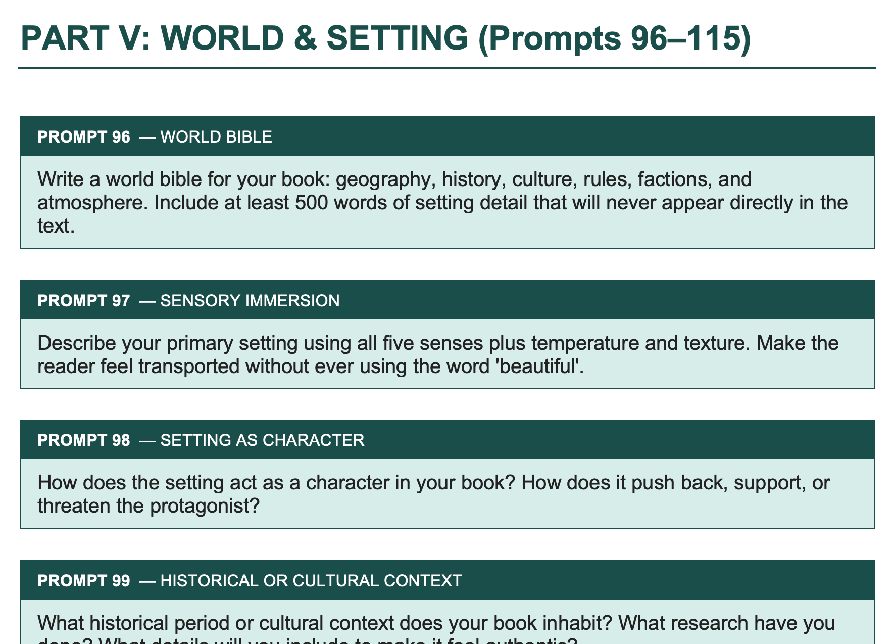 writing prompts for beginners